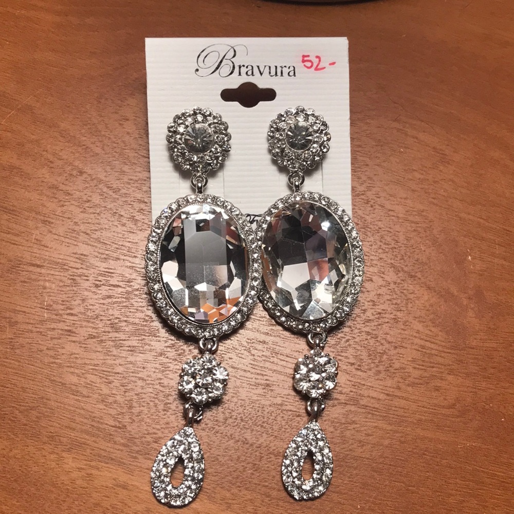 Large Globe Silver Earrings